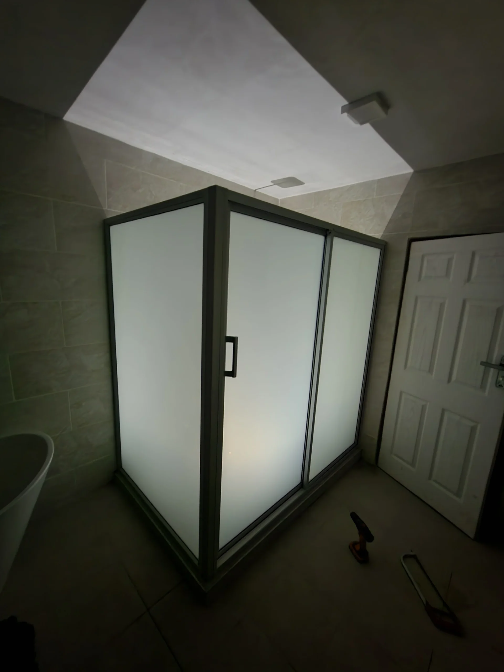 large aluminium glass shower cubicle