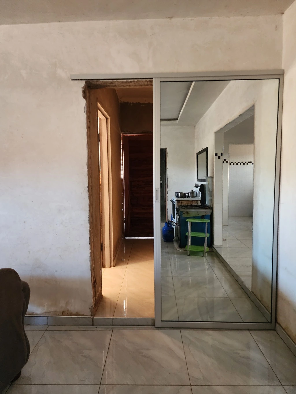 Aluminium barn sliding door frame for internal use in Zimbabwe
