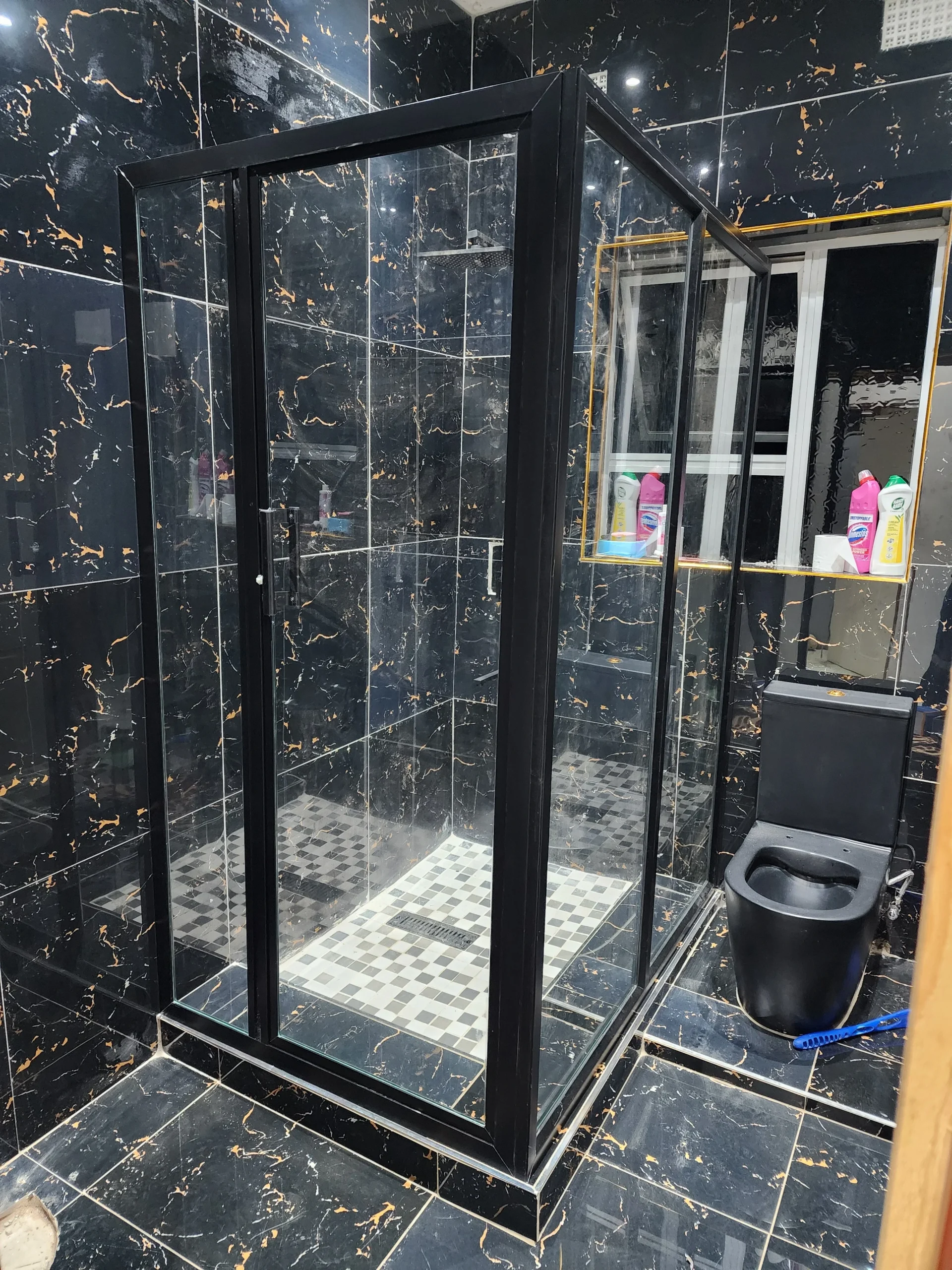 aluminium shower cubicle custom size black